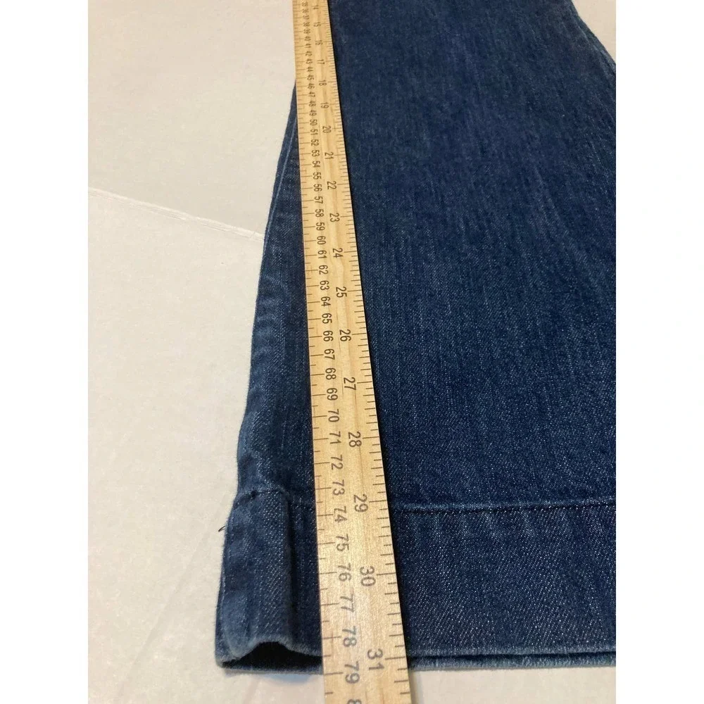 New York & Company Denim Jeans Women's Size 8 Dark Wash Flared Leg Button Detail - Picture 8 of 11